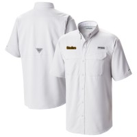 Pittsburgh Steelers Columbia White Low Drag Offshore Omni-Wick Button-Up Shirt