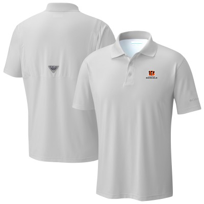 Cincinnati Bengals Columbia Light Gray Low Drag Offshore Polo