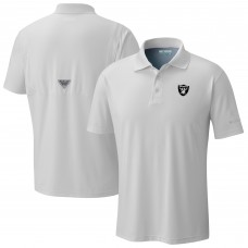 Las Vegas Raiders Columbia Light Gray Low Drag Offshore Polo