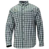 Green Bay Packers Columbia Green Super Slack Tide Long Sleeve Button-Up