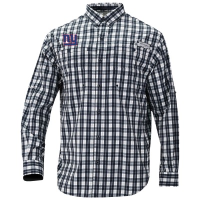 New York Giants Columbia Navy Super Slack Tide Long Sleeve Button-Up
