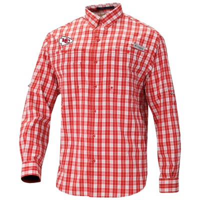 Kansas City Chiefs Columbia Mens Super Slack Tide Long Sleeve Button-Up - Red
