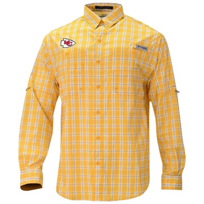 Kansas City Chiefs Columbia Mens Super Slack Tide Long Sleeve Button-Up - Gold