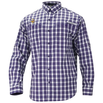 Minnesota Vikings Columbia Mens Super Slack Tide Long Sleeve Button-Up - Purple