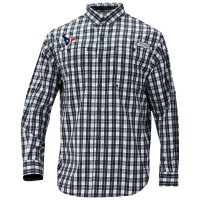 Houston Texans Columbia Navy Super Slack Tide Long Sleeve Button-Up