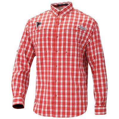 Atlanta Falcons Columbia Red Super Slack Tide Long Sleeve Button-Up