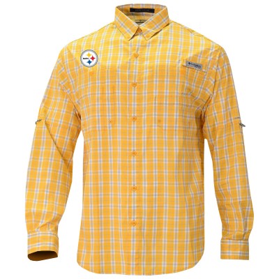 Pittsburgh Steelers Columbia Gold Super Slack Tide Long Sleeve Button-Up