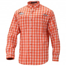 Denver Broncos Columbia Orange Super Slack Tide Long Sleeve Button-Up