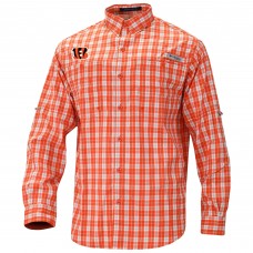 Cincinnati Bengals Columbia Orange Super Slack Tide Long Sleeve Button-Up