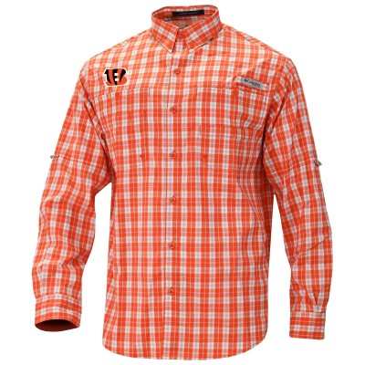 Cincinnati Bengals Columbia Orange Super Slack Tide Long Sleeve Button-Up
