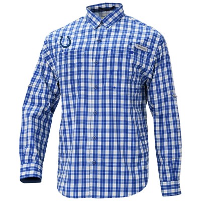 Indianapolis Colts Columbia Blue Super Slack Tide Long Sleeve Button-Up