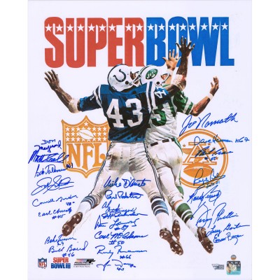 Fanatics Authentic 1969 New York Jets Autographed Super Bowl III Program 16 x 20 Photo - 24 Signatures