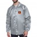 Cincinnati Bengals Starter Gray Printed Logo Raglan Coaches Full-Snap Jacket