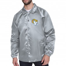 Los Angeles Rams Starter Printed Logo Raglan Coaches Full-Snap Jacket - Gray