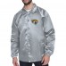 Jacksonville Jaguars Starter Gray Printed Logo Raglan Coaches Full-Snap Jacket