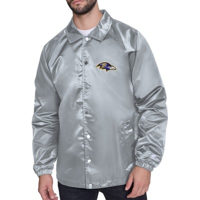 Куртка на кнопках Baltimore Ravens Starter Printed Logo Raglan Coaches - Gray