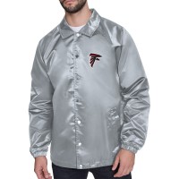 Куртка на кнопках Atlanta Falcons Starter Gray Printed Logo Raglan Coaches