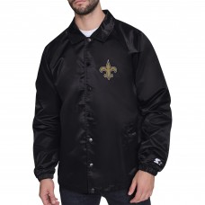 Куртка на кнопках New Orleans Saints Starter Black Printed Logo Raglan Coaches
