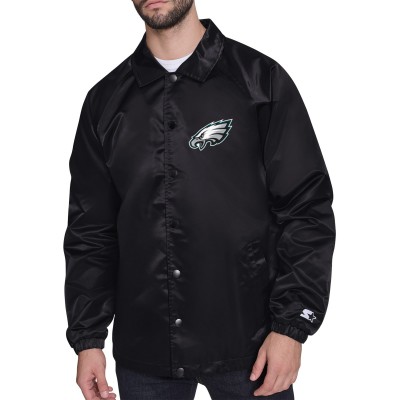 Куртка на кнопках Philadelphia Eagles Starter Printed Logo Raglan Coaches - Black