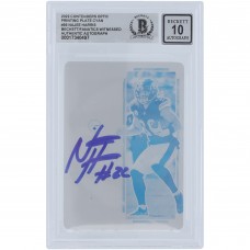 Najee Harris Pittsburgh Steelers Autographed 2022 Panini Contenders Optic Cyan Printing Plate #56 #1/1 Beckett Fanatics Witnessed Authenticated 10 Card