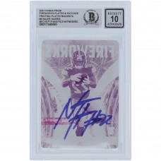Najee Harris Pittsburgh Steelers Autographed 2021 Panini Prizm Fireworks Magenta Printing Plate #6 #1/1 Beckett Fanatics Witnessed Authenticated 10 Rookie Card