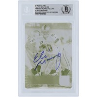Eli Manning New York Giants Autographed 2016 Panini Prestige Yellow Printing Plate #128 #1/1 Beckett Fanatics Witnessed Authenticated Card