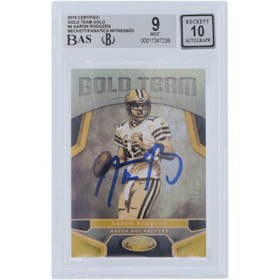 Aaron Rodgers Green Bay Packers Autographed 2016 Panini Certified Gold Team #4 #/25 Beckett Fanatics Witnessed Authenticated 9/10 Card