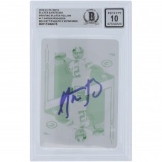 Aaron Rodgers Green Bay Packers Autographed 2019 Panini Elite Deck Yellow Printing Plate #17 #1/1 Beckett Fanatics Witnessed Authenticated 10 Card