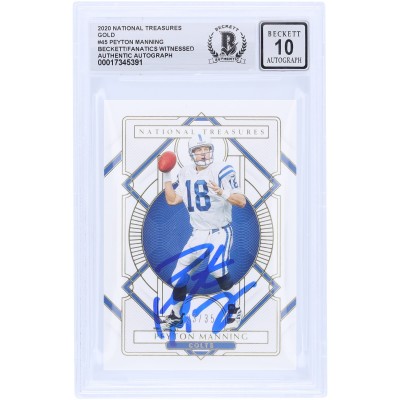 Peyton Manning Indianapolis Colts Autographed 2020 Panini National Treasures Gold #45 #/35 Beckett Fanatics Witnessed Authenticated 10 Card