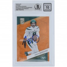 Aaron Rodgers New York Jets Autographed 2023 Panini Donruss Elite Orange #4 #/399 Beckett Fanatics Witnessed Authenticated 10 Card Aaron Rodgers New York Jets Autographed 2023 Panini Donruss Elite Orange #4 #/399 Beckett Fanatics Witnessed Authenticated 10 Card