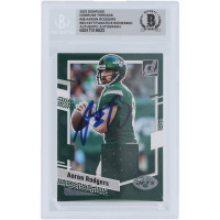 Aaron Rodgers New York Jets Autographed 2023 Panini Donruss Threads Relic #DTH-AROD Beckett Fanatics Witnessed Authenticated Card