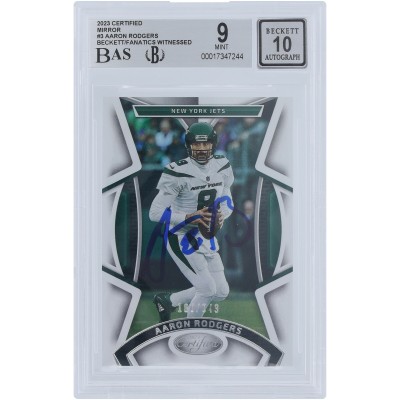 Aaron Rodgers New York Jets Autographed 2023 Panini Certified Mirror #3 #/349 Beckett Fanatics Witnessed Authenticated 9/10 Card