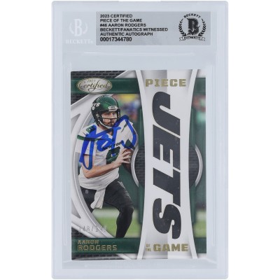 Aaron Rodgers New York Jets Autographed 2023 Panini Certified Piece of the Game Relic #POG-46 Beckett Fanatics Witnessed Authenticated 10 Card