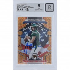 Aaron Rodgers New York Jets Autographed 2023 Panini Mosaic National Pride Honeycomb #253 Beckett Fanatics Witnessed Authenticated 9/10 Card Aaron Rodgers New York Jets Autographed 2023 Panini Mosaic National Pride Honeycomb #253 Beckett Fanatics Witnessed Authenticated 9/10 Card