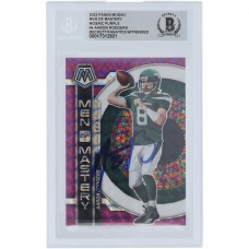 Aaron Rodgers New York Jets Autographed 2023 Panini Mosaic Men of Mastery Purple Mosaic #MM-4 #/49 Beckett Fanatics Witnessed Authenticated Card Aaron Rodgers New York Jets Autographed 2023 Panini Mosaic Men of Mastery Purple Mosaic #MM-4 #/49 Beckett Fanatics Witnessed Authenticated Card