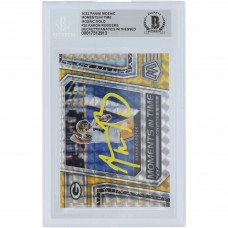 Aaron Rodgers Green Bay Packers Autographed 2023 Panini Mosaic Moments in time Gold Mosaic Yellow Ink #MT-20 #/10 Beckett Fanatics Witnessed Authenticated Card