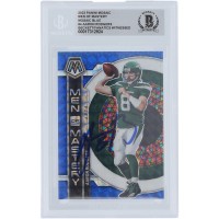 Aaron Rodgers New York Jets Autographed 2023 Panini Mosaic Men of Mastery Blue Mosaic #MM-4 #/99 Beckett Fanatics Witnessed Authenticated Card
