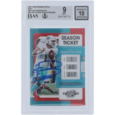 Tua Tagovailoa Miami Dolphins Autographed 2021 Panini Contenders Optic Red #54 #/175 Beckett Fanatics Witnessed Authenticated 9/10 Card