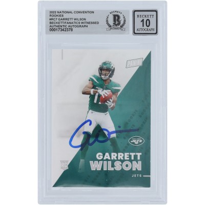 Garrett Wilson New York Jets Autographed 2022 Panini The National #RC7 #/499 Beckett Fanatics Witnessed Authenticated 10 Rookie Card