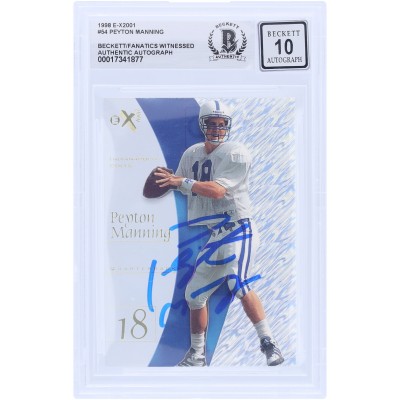 Peyton Manning Indianapolis Colts Autographed 1998 Skybox E-X2001 #54 Beckett Fanatics Witnessed Authenticated 10 Rookie Card