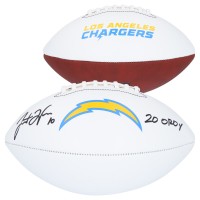 Justin Herbert Los Angeles Chargers Autographed Fanatics Authentic Franklin White Panel Football with 2020 OROY Inscription