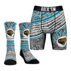 Unisex Jacksonville Jaguars Rock Em Socks Throwback Splash Underwear and Crew Socks Combo Pack