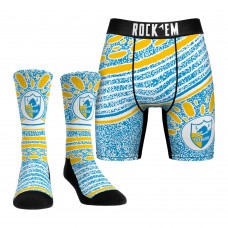 Unisex Los Angeles Chargers Rock Em Socks Throwback Splash Underwear and Crew Socks Combo Pack