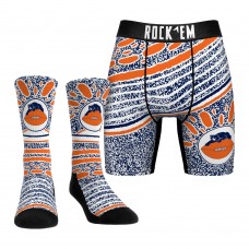 Unisex Chicago Bears Rock Em Socks Throwback Splash Underwear and Crew Socks Combo Pack