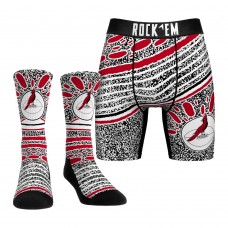 Unisex Arizona Cardinals Rock Em Socks Throwback Splash Underwear and Crew Socks Combo Pack