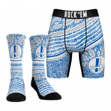 Unisex Detroit Lions Rock Em Socks Throwback Splash Underwear and Crew Socks Combo Pack