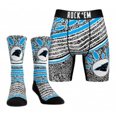 Unisex Carolina Panthers Rock Em Socks Throwback Splash Underwear and Crew Socks Combo Pack