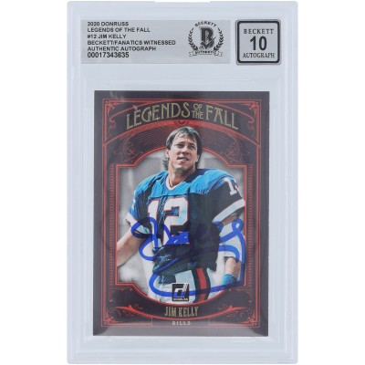 Jim Kelly Buffalo Bills Autographed 2020 Donruss Legends of the Fall #LF-JK Beckett Fanatics Witnessed Authenticated 10 Card