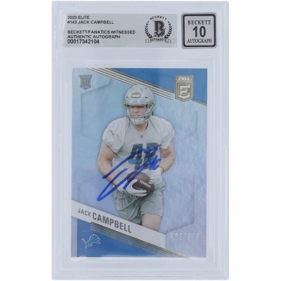 Jack Campbell Detroit Lions Autographed 2023 Panini Donruss Elite #143 #/999 Beckett Fanatics Witnessed Authenticated 10 Rookie Card