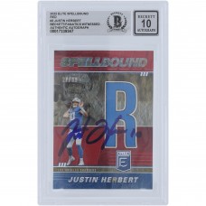 Justin Herbert Los Angeles Chargers Autographed 2022 Panini Donruss Elite Spellbound R Red #SB-JH3 #/99 Beckett Fanatics Witnessed Authenticated 10 Card